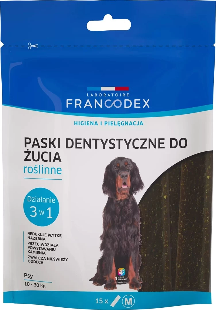 FRANCODEX Dental Strips M šunų skanėstai, 15 vnt.