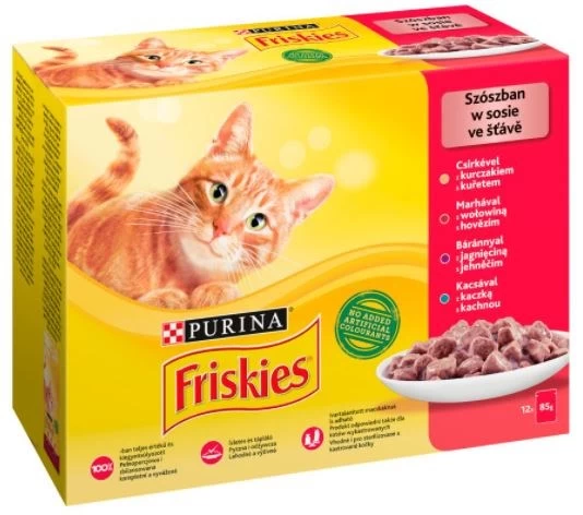 Friskies Mix Meat šlapias kačių maistas, 12 x 85 g
