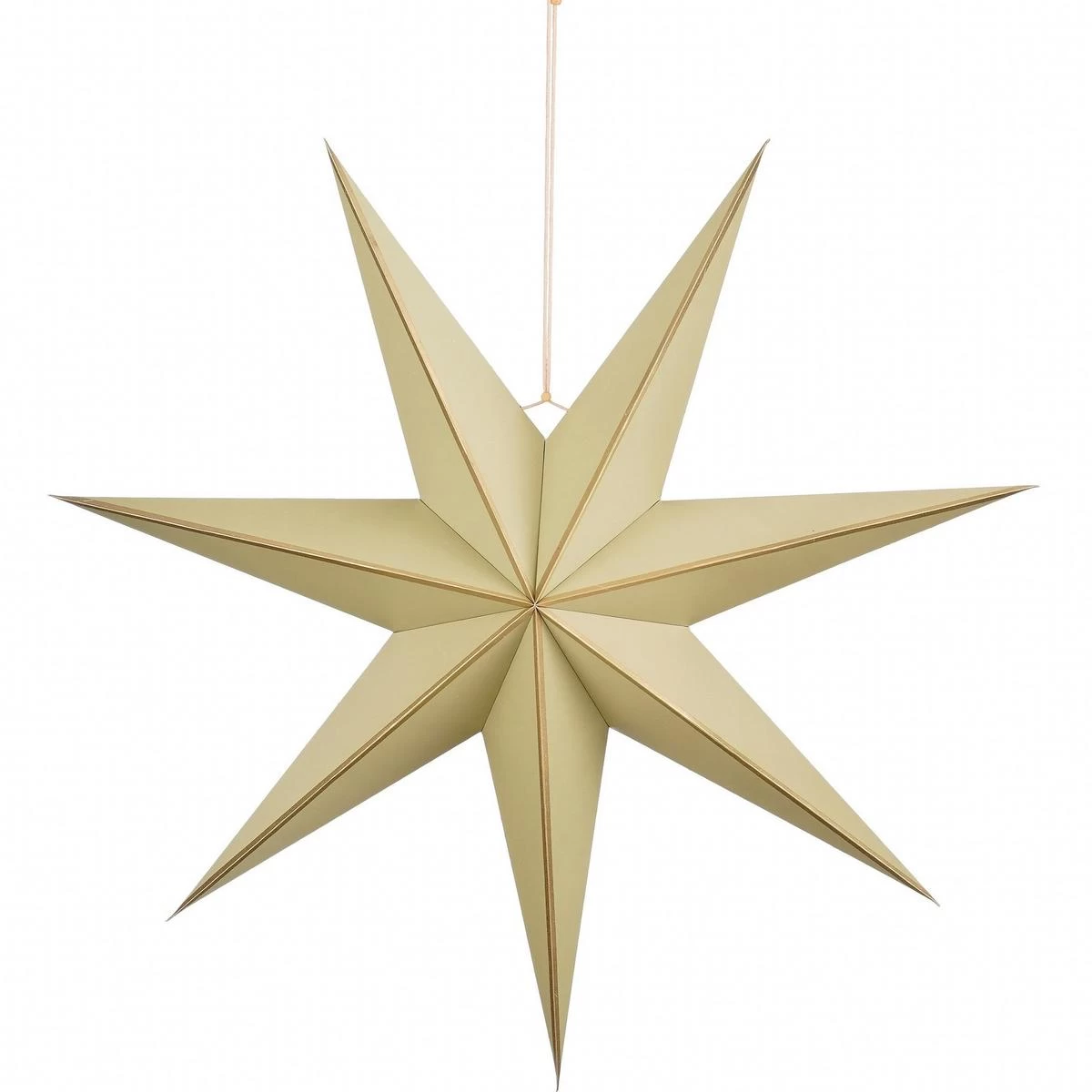 Fsc Pakabinama Popierinė Dekoravimo žvaigždė 18x75 Cm Smėlio Spalvos 7 šakų Mica