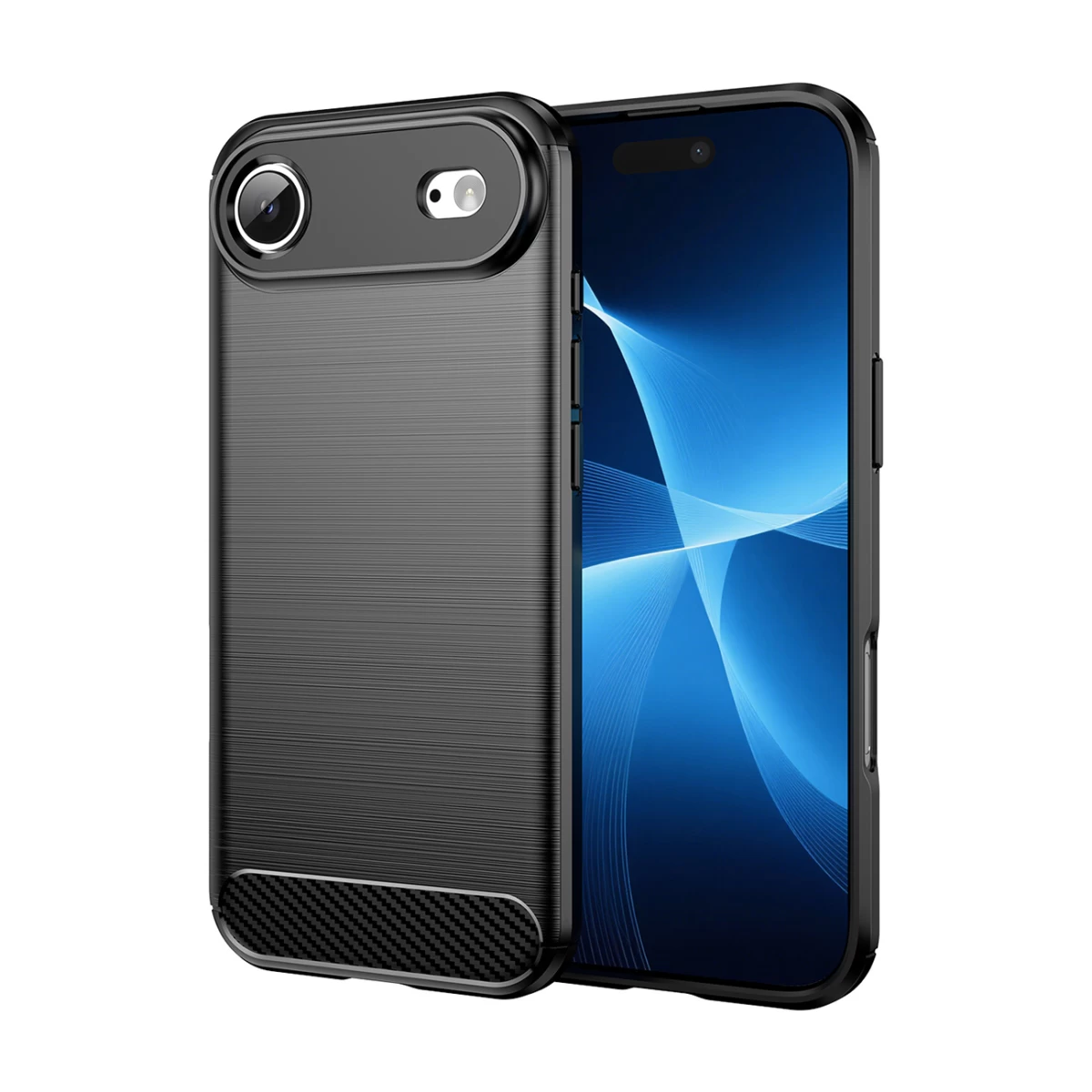 Galinis Dėklas Iphone 17 Air Carbon Case - Juodas