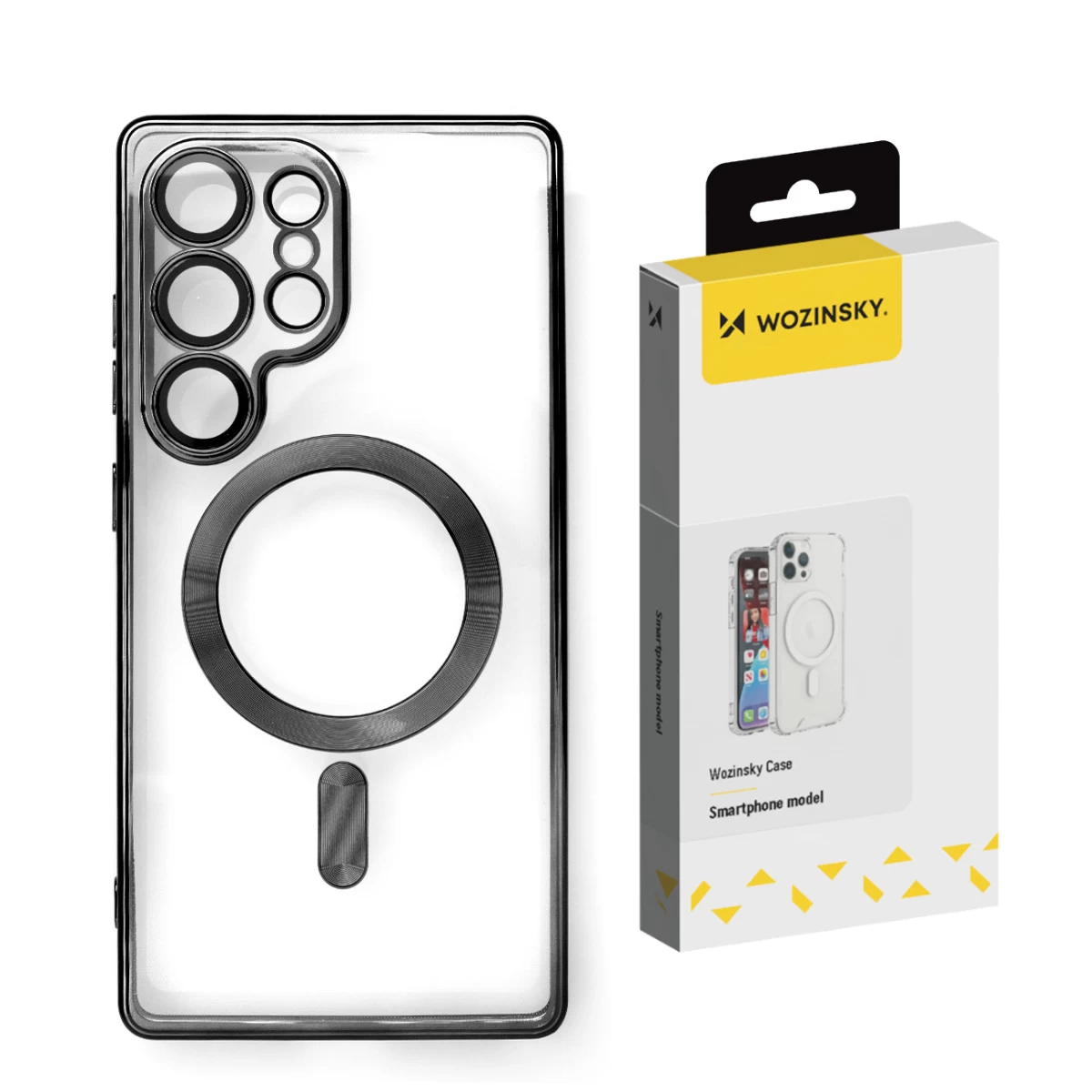 Galinis Dėklas samsung Galaxy S25+ Galvanizuotas Dėklas Su magsafe - Juodas