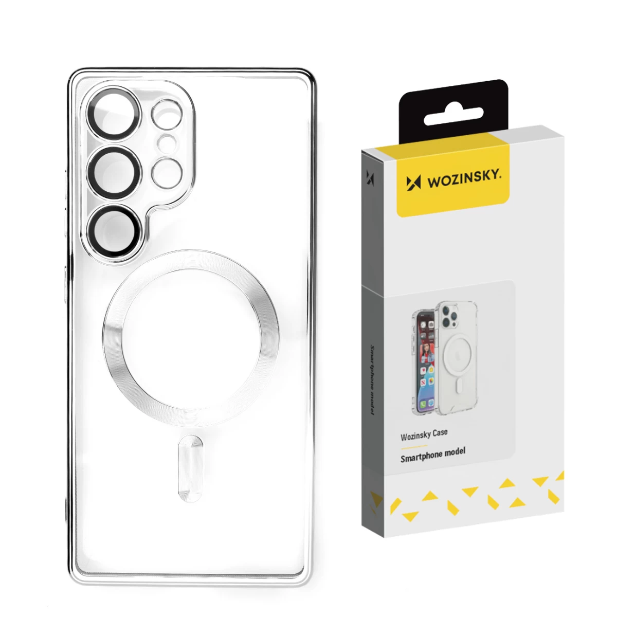 Galinis Dėklas samsung Galaxy S25+ Galvanizuotas Dėklas Su magsafe - Sidabrinis