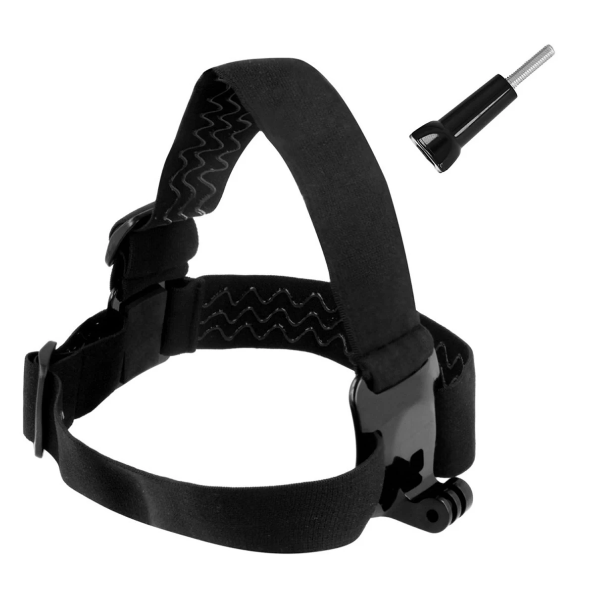 Galvos Juosta Sporto Kameroms Gopro, Dji Osmo Action, Eken, Sjcam, Insta360 + Ilgas Tvirtinimo Varžtas, Juoda Galvos Juosta Sporto Kameroms Gopro, Dji Osmo Action, Eken, Sjcam, Insta360 + Ilgas Tvirtinimo Varžtas, Juoda