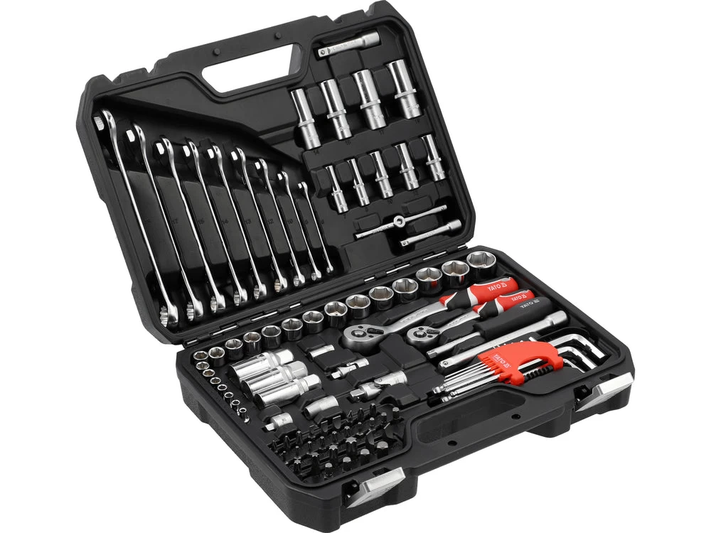 Galvučių ir įrankių rinkinys 1/4 + 3/8 | 92 vnt (YT-38785)