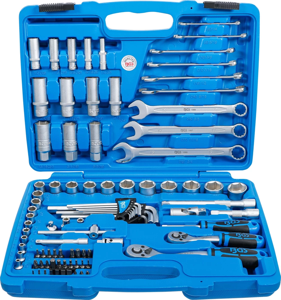 Galvučių ir raktų rinkinys | 6.3 mm (1/4) / 10 mm (3/8) | 92 vnt. (2289)