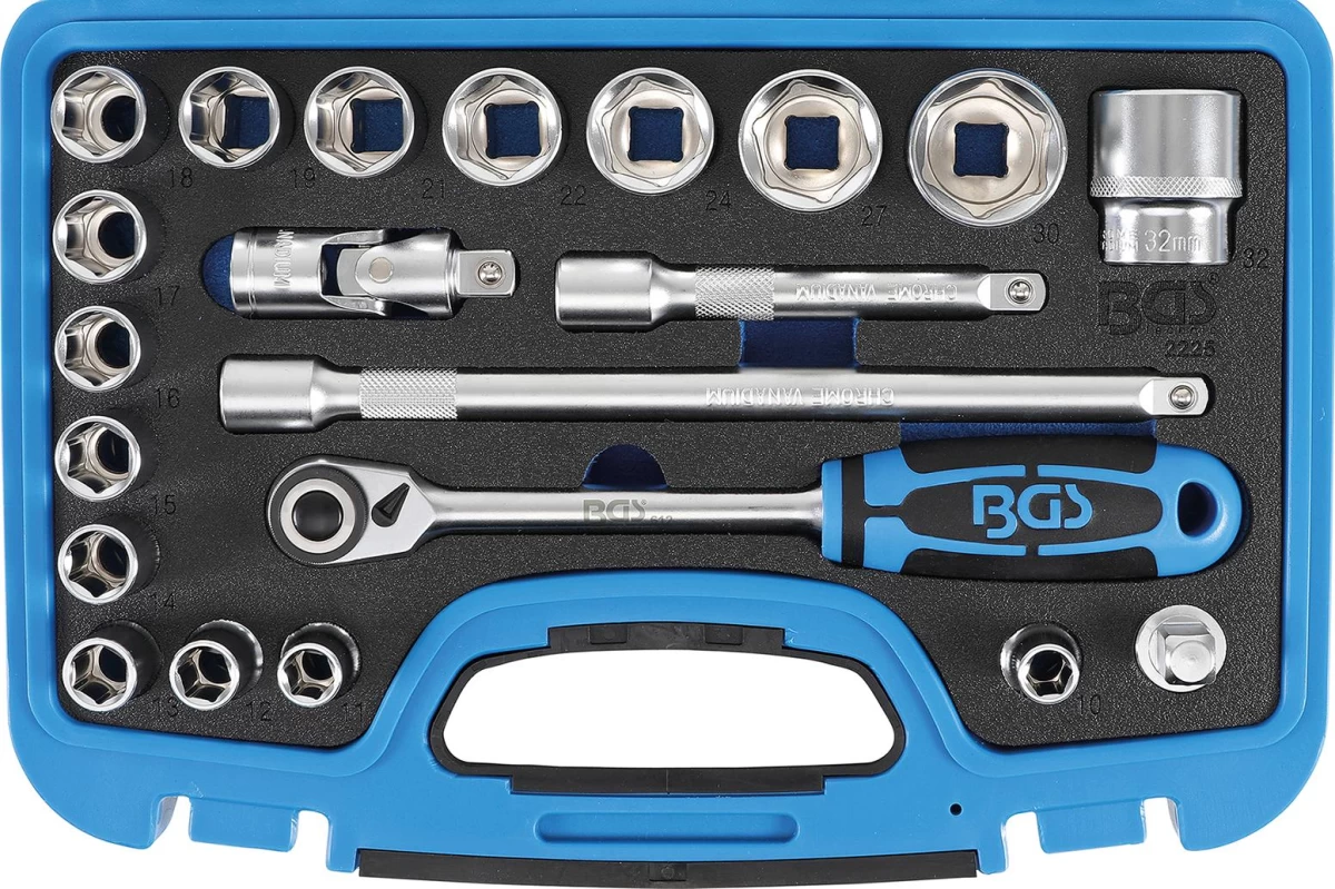 Galvučių komplektas | 12,5 mm (1/2) | 10 - 32 mm | 21 vnt. (2225)