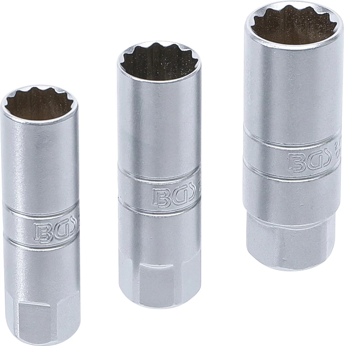 Galvučių rinkinys žvakėms 12 kampų | 10 mm (3/8) | 14 - 16 - 18 mm | 3 vnt. (6858)