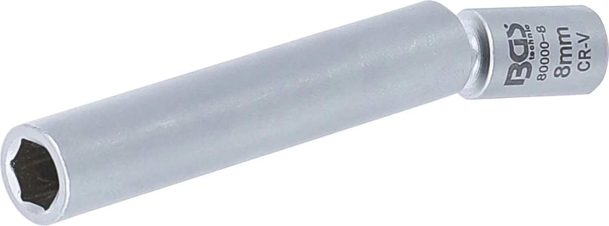 Galvutė kaitinimo ir uždegimo žvakėms | šarnyrinė | 6.3 mm (1/4) | 8 mm (80000-8)