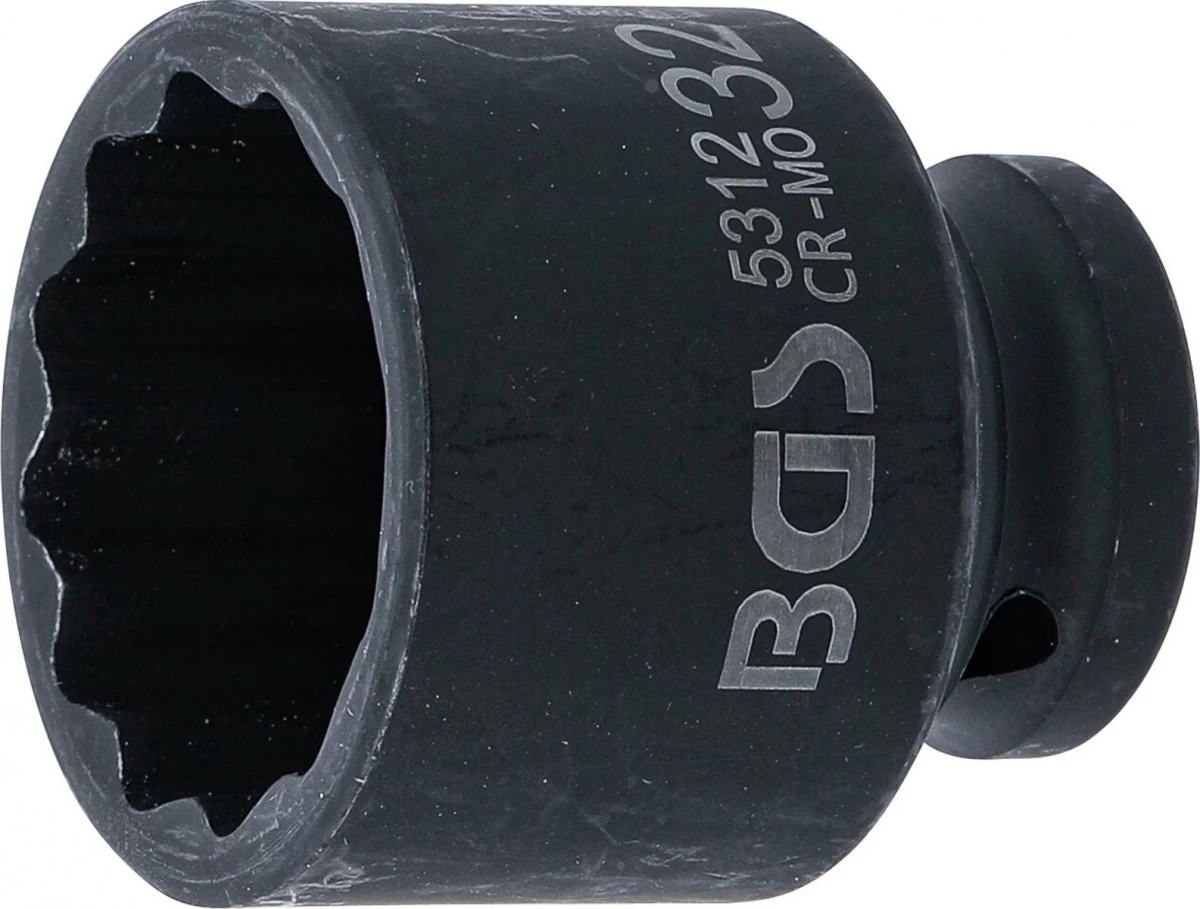 Galvutė smūginė | 12 kampų | 12,5 mm (1/2) | 32 mm (5312)