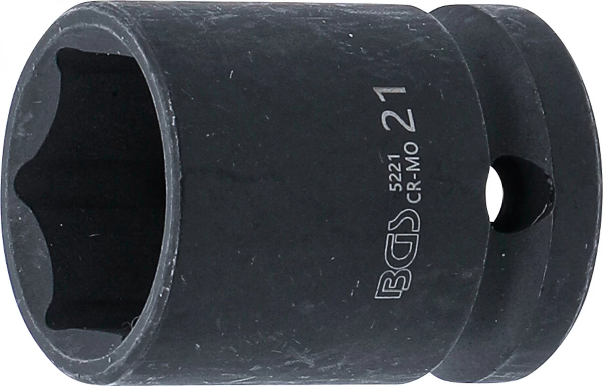 Galvutė smūginė šešiakampė | 12,5 mm (1/2) | 21 mm (5221)