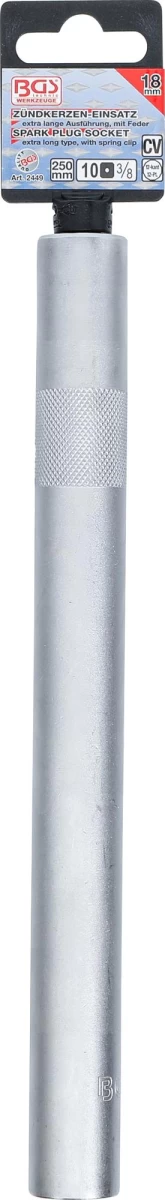 Galvutė žvakėms 12 kampų | ypač ilga | 10 mm (3/8) | 18 mm (2449)