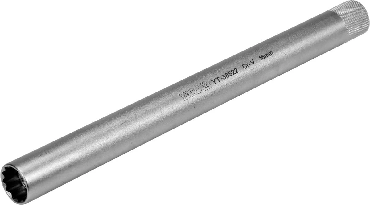 Galvutė žvakėms 12 kampų | ypač ilga | magnetinė | 10 mm (3/8) | 16 mm (YT-38522)