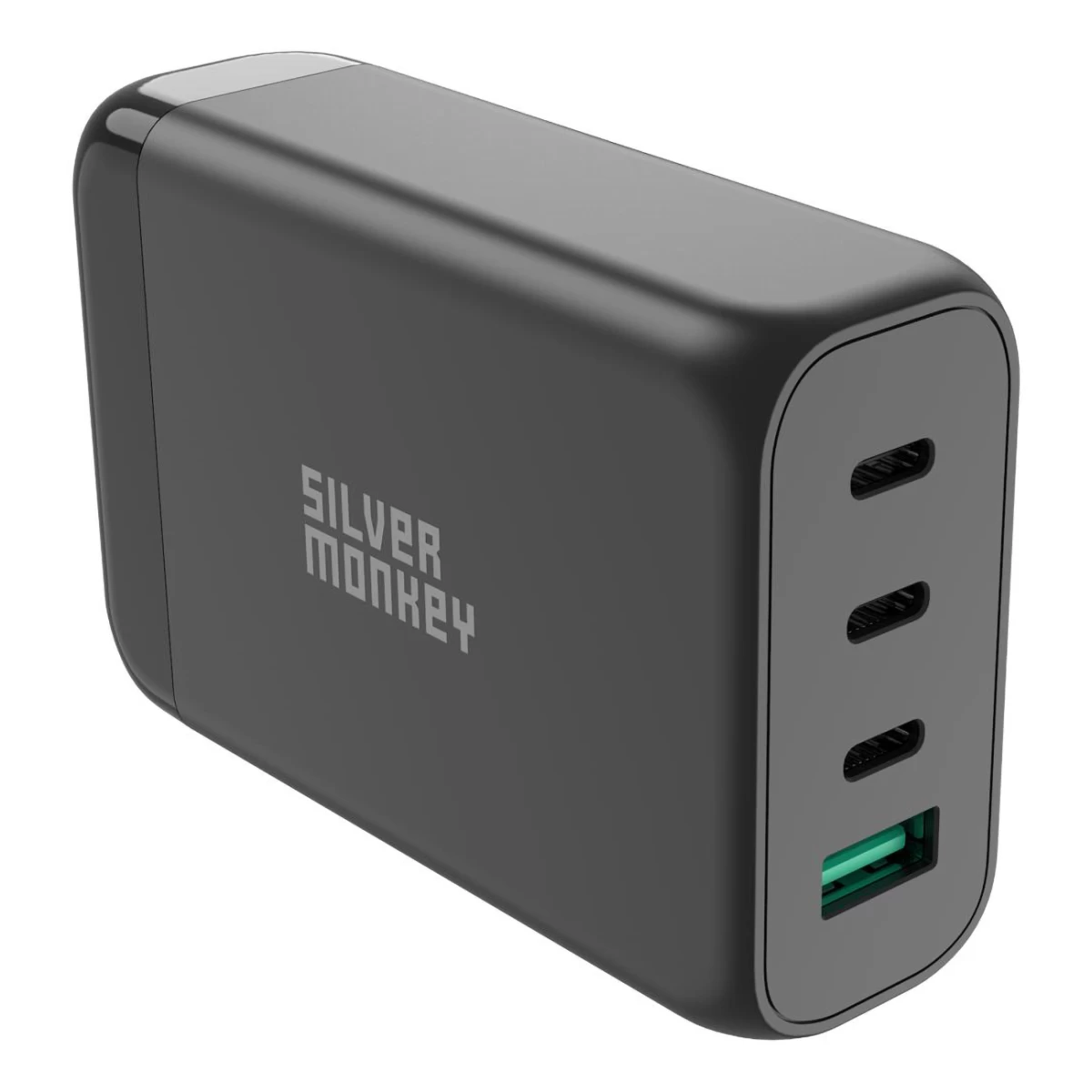 Gan 130 W Tinklo įkroviklis Su Maitinimo Kabeliu 3xusb-c Pd Usb-a Qc 3.0 Juodas