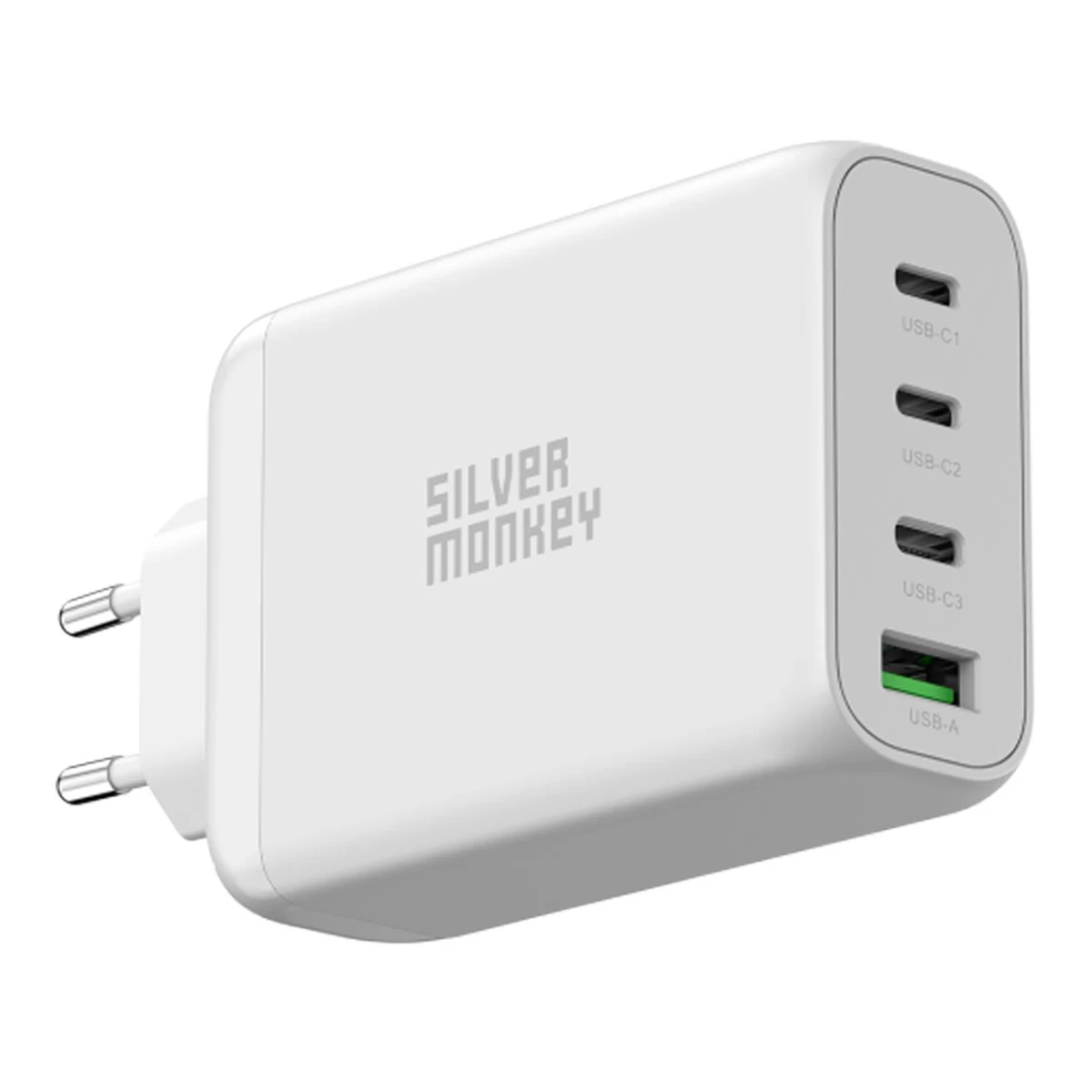 Gan 130w 3x Usb-c Pd 1x Usb-a 3.0 Qc Tinklo įkroviklis Baltos Spalvos