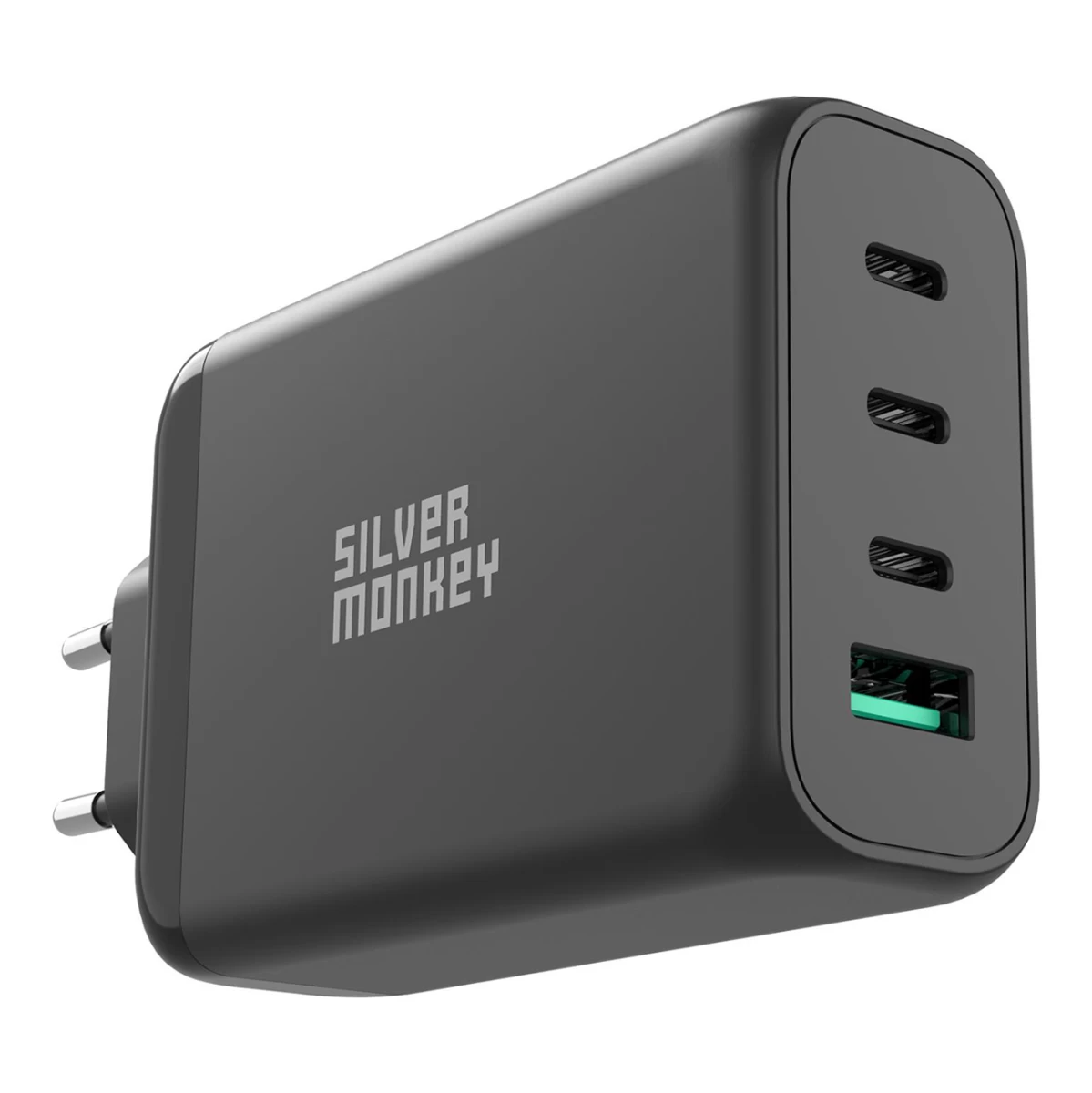 Gan 130w 3x Usb-c Pd 1x Usb-a 3.0 Qc Tinklo įkroviklis Juodas