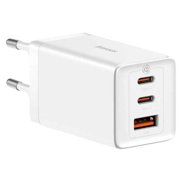 Gan 2x Usb-c Usb Greitasis įkroviklis 65w + Usb-c Kabelis, Baltas