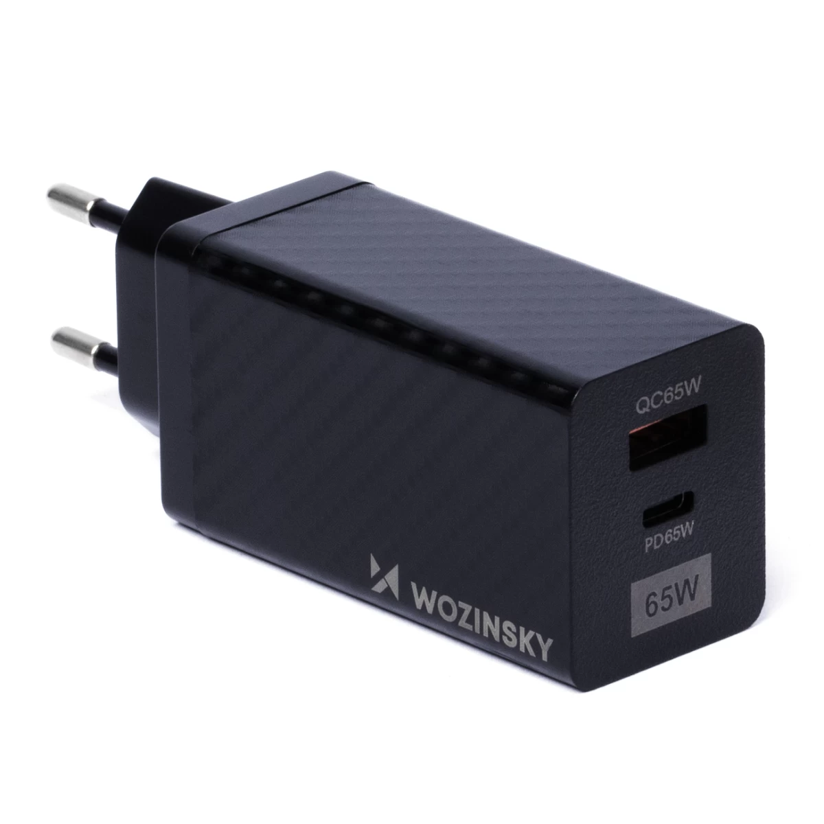 Gan 65w įkroviklis Su Usb-c Qc 3.0 Pd Prievadais, Juodas