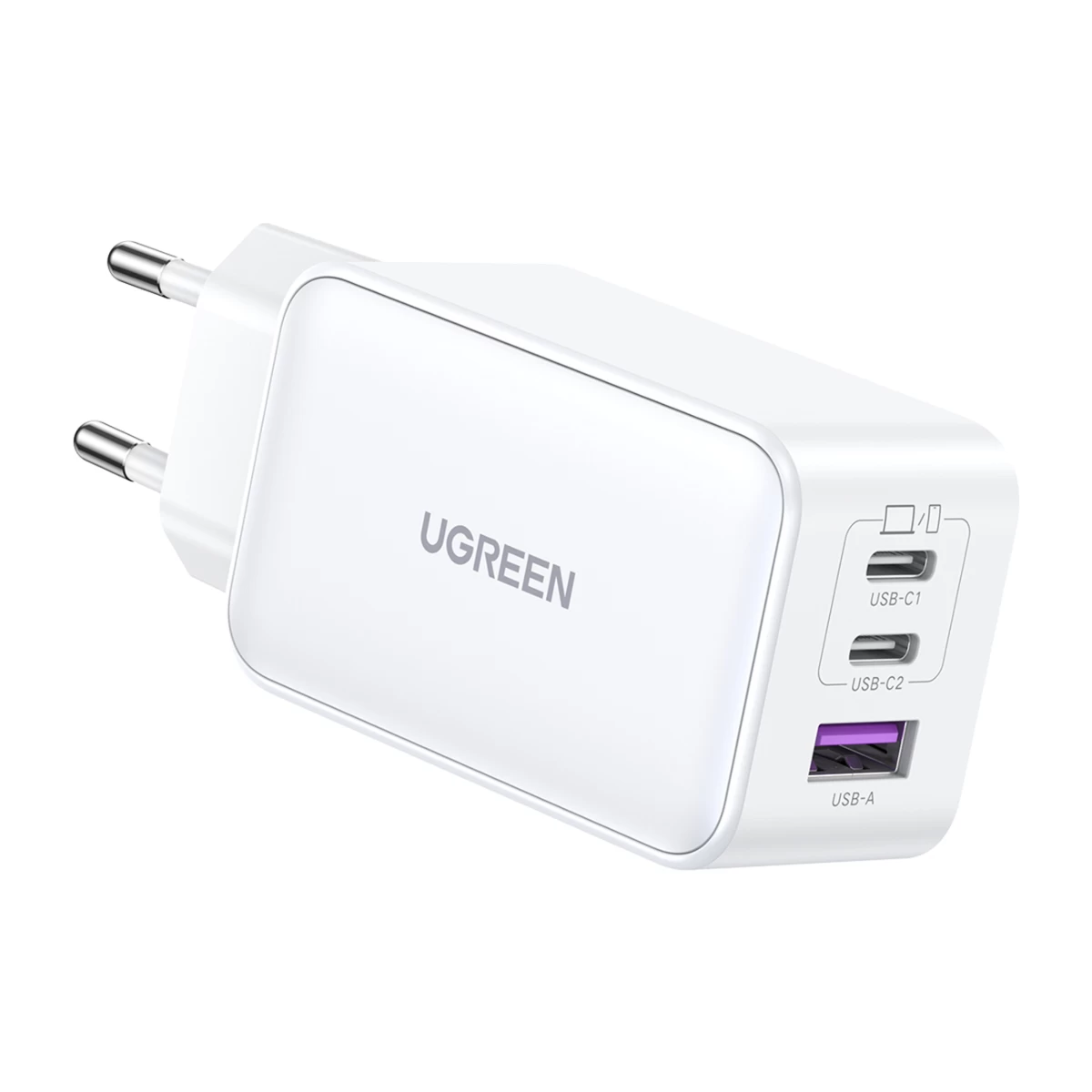 Gan 65w Usb-a / 2x Usb-c Greitasis įkroviklis, Baltos Spalvos