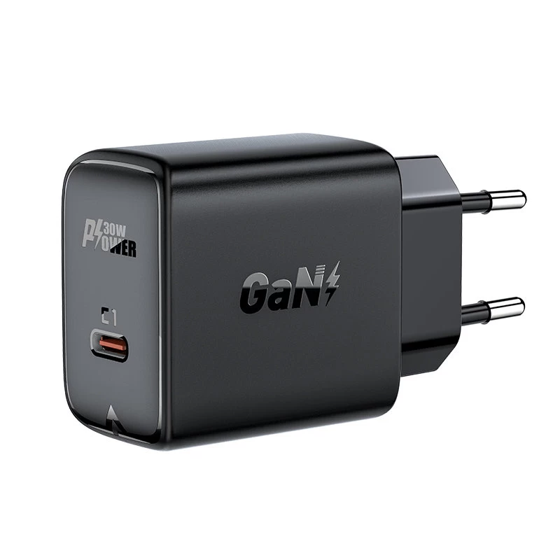 Gan Usb-c 30w Pd Qc 3.0 Afc Fcp Tinklo įkroviklis Juodas