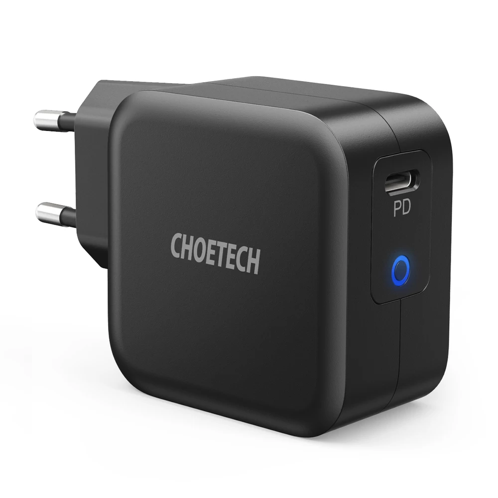 Gan Usb C Tipo 60 W Tinklo įkroviklis + 1,8 M Ilgio C Tipo Usb Laidas, Juodas