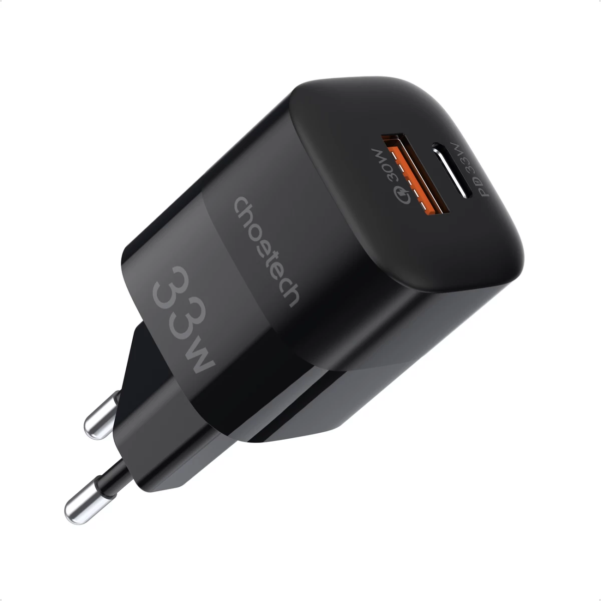Gan Usb C Tipo Pd Qc 33w Greitasis įkroviklis, Juodas