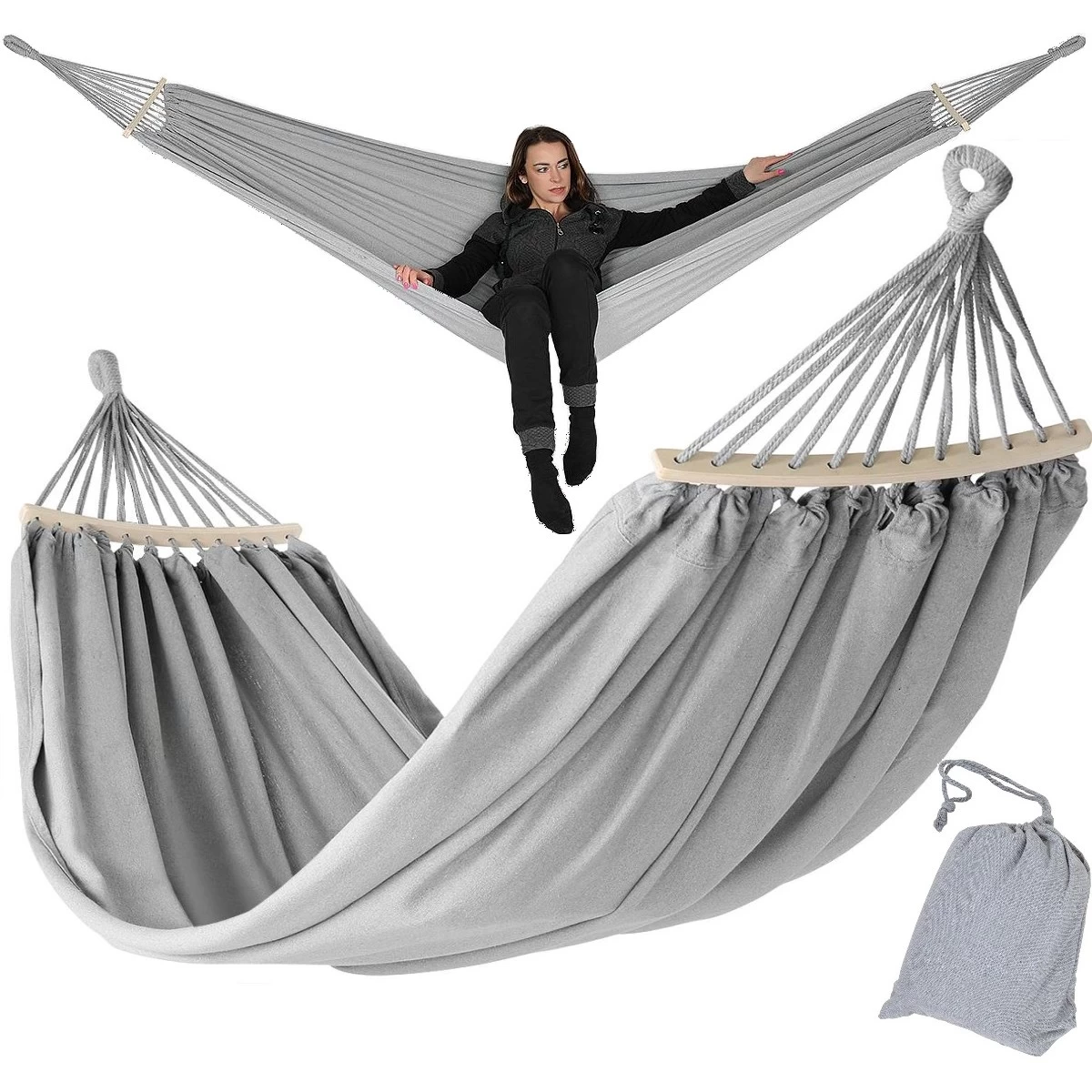 Garden Hammak 2 Personalų Luxe Xxl 250x150cm Su Priežiūra Ir Dangčiu Gry 1031170