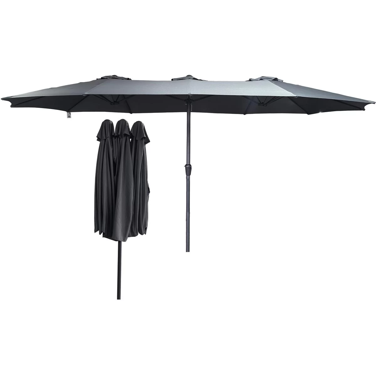 Garden Parasol Xxxl 2.7x4.6m Pilka Saska Garden