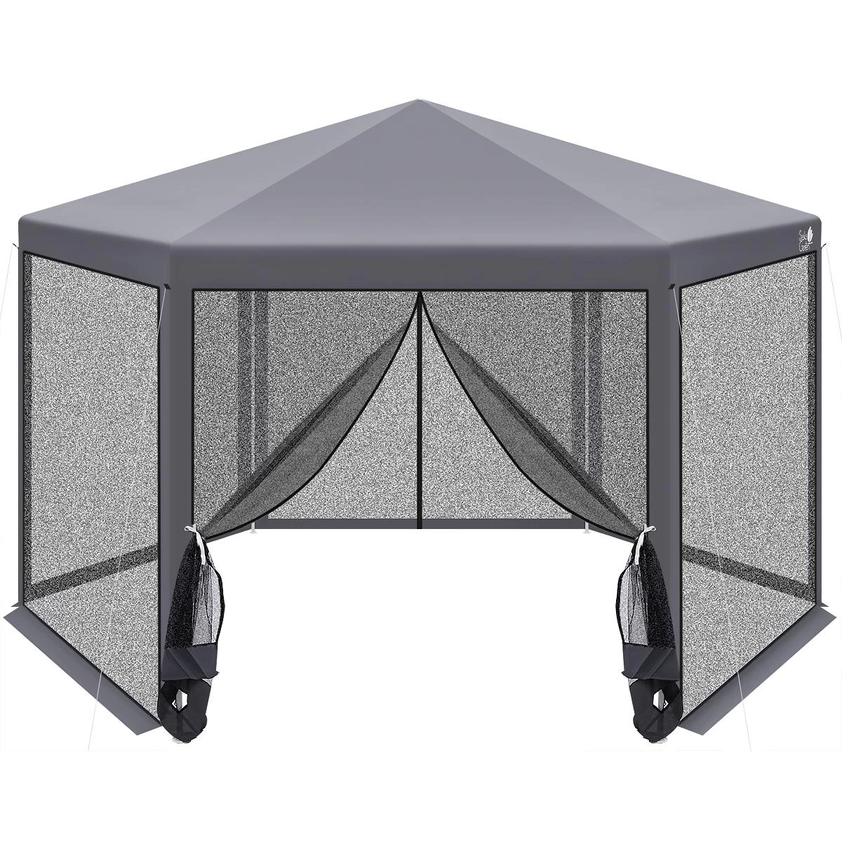 Garden Pivilet 2x2x2x2,5m Su Pilku Tinkleliu Nuo Uodų
