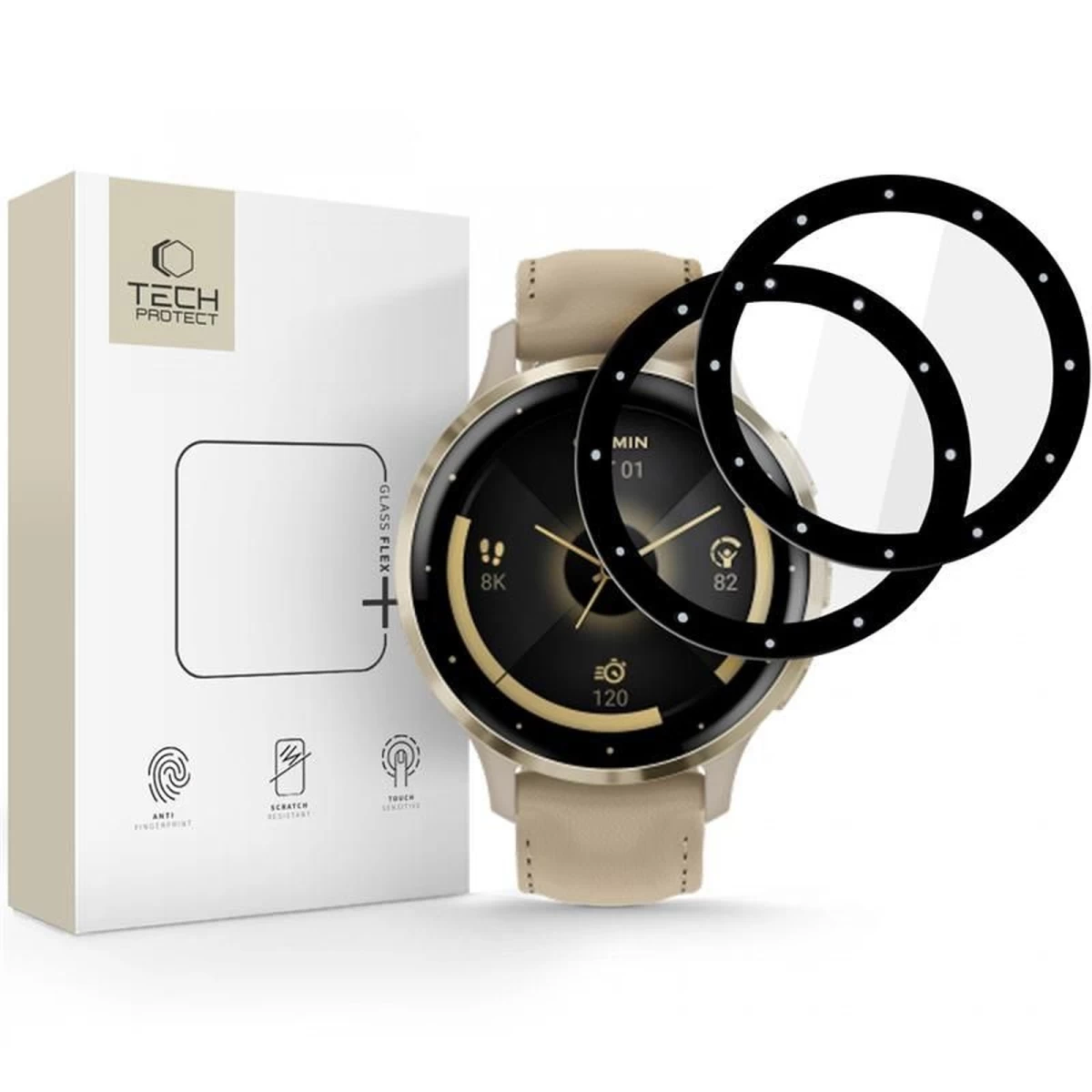 garmin Venu 3s Glass Flex+ Hibridinio Laikrodžio Stiklas Juodas - 2 Vnt.