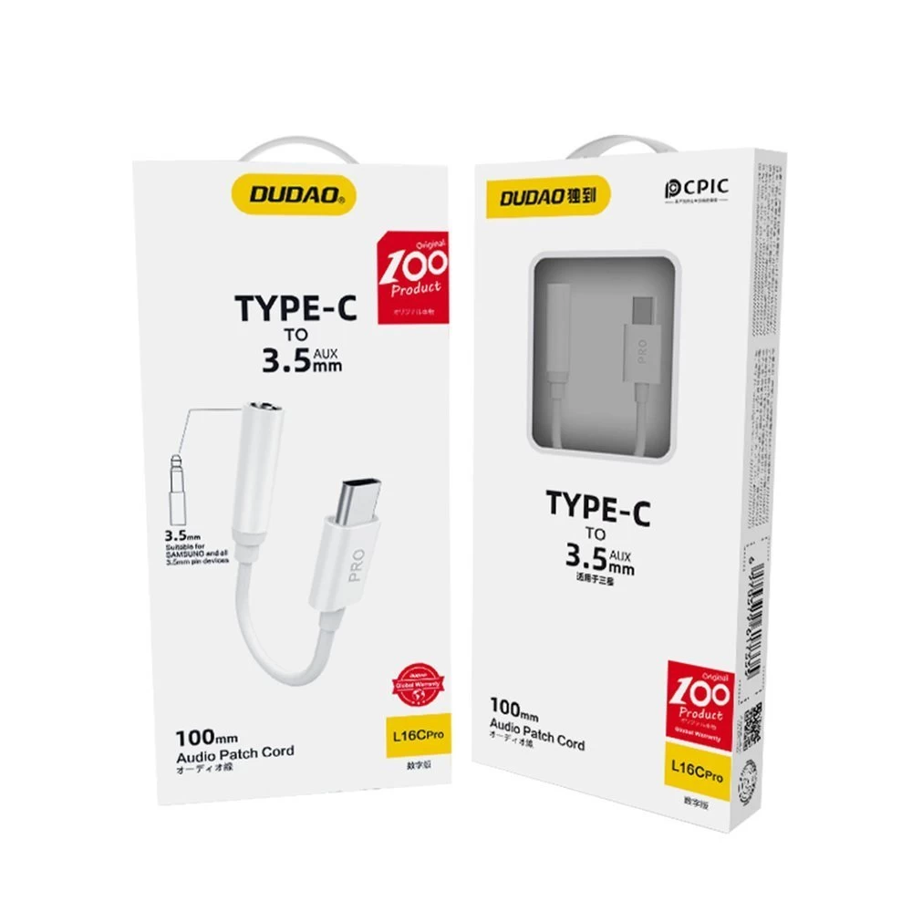 Garso Adapteris Ausinėms Iš Usb-c į 3,5 Mm Mini Lizdą, Baltas Garso Adapteris Ausinėms Iš Usb-c į 3,5 Mm Mini Lizdą, Baltas