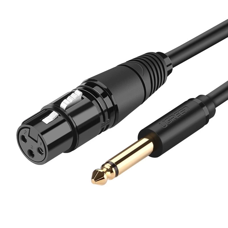 Garso Kabelio Adapteris Mikrofono Xlr Moteriškas - 6,35 Mm Jack Vyriškas 2 M Juodas Garso Kabelio Adapteris Mikrofono Xlr Moteriškas - 6,35 Mm Jack Vyriškas 2 M Juodas