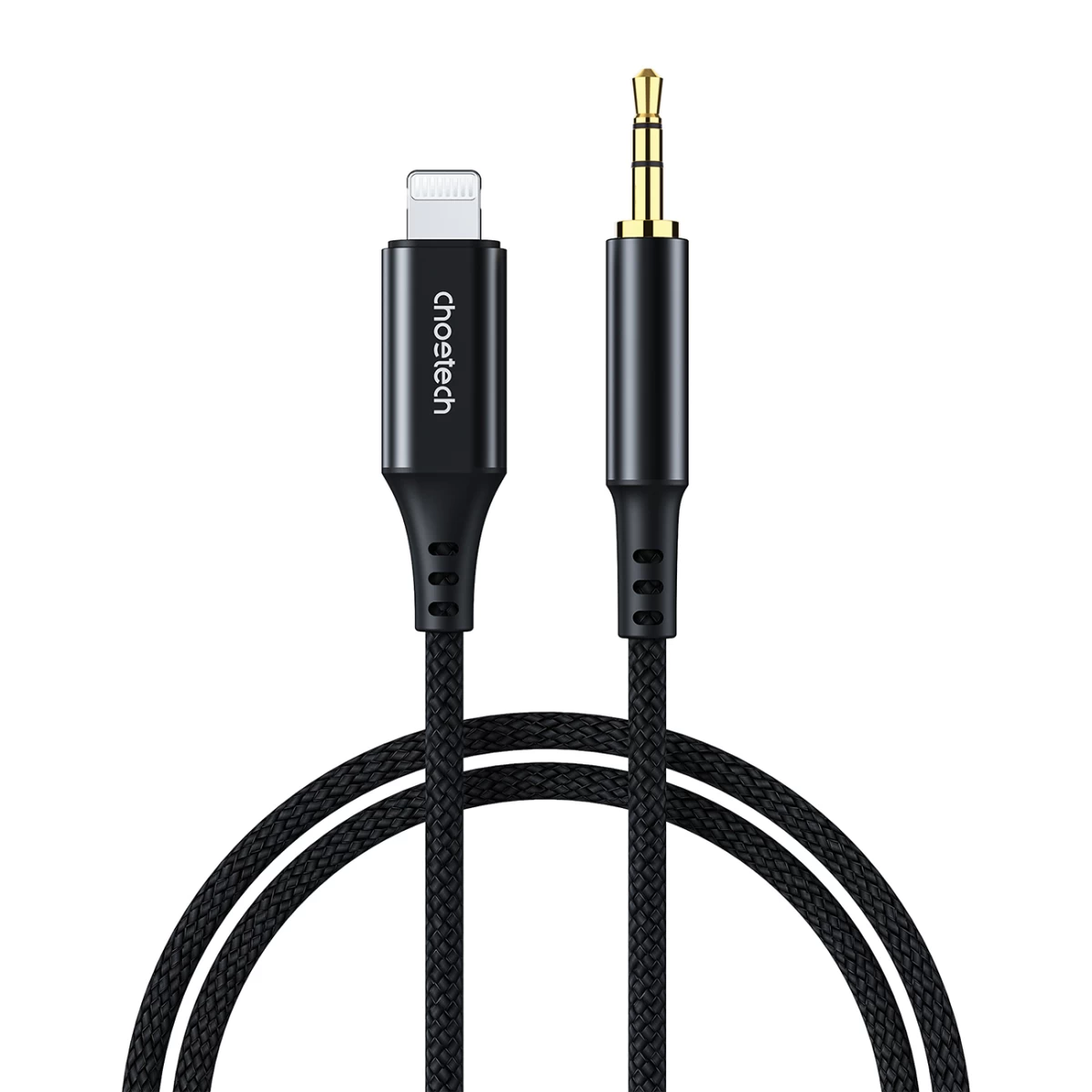 Garso Kabelis Aux iphone Apšvietimas - Mini Lizdas 3,5 Mm 2 M - Juodas
