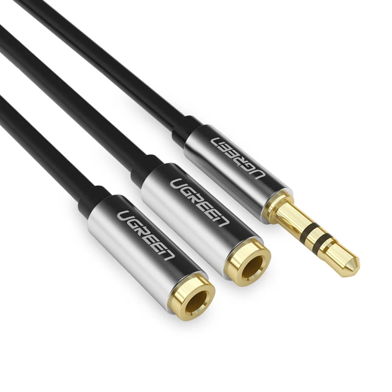 Garso Kabelis Minijack 3,5 Mm - 2x Minijack 3,5 Mm 21 Cm Juodas