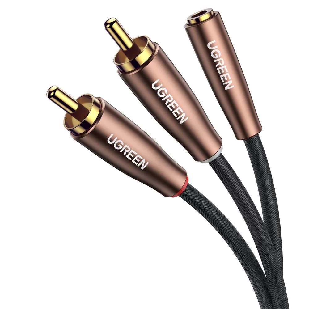 Garso Kabelis Pereinamasis Kabelis 3,5 Mm Mini Moteriškas Lizdas - 2x Rca Vyriškas Lizdas 2 M Rudos Spalvos Garso Kabelis Pereinamasis Kabelis 3,5 Mm Mini Moteriškas Lizdas - 2x Rca Vyriškas Lizdas 2 M Rudos Spalvos