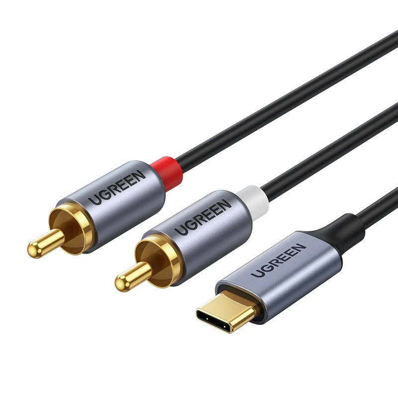 Garso Kabelis Usb-c Vyriškas - 2rca Vyriškas 1,5 M Pilkas