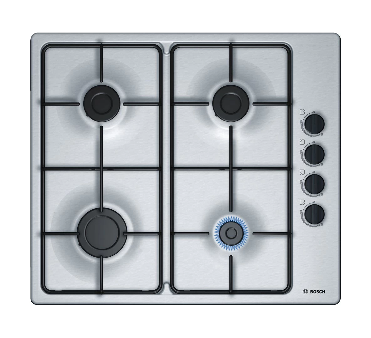 Gas cooktop BOSCH  PBP6B5B80 (4 fields; silver color)