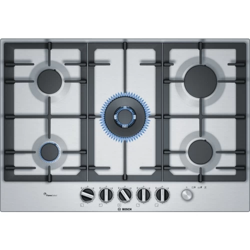Gas cooktop BOSCH  PCQ7A5M90 (5 fields; silver color)