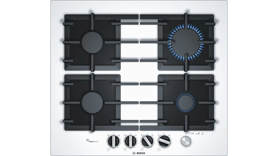 Gas cooktop BOSCH  PPP6A2M90 (4 fields; white color)