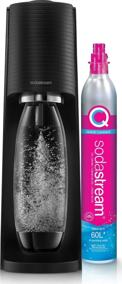 Gazuotų gėrimų gaminimo aparatas SodaStream Terra, 7290113763784, juodas