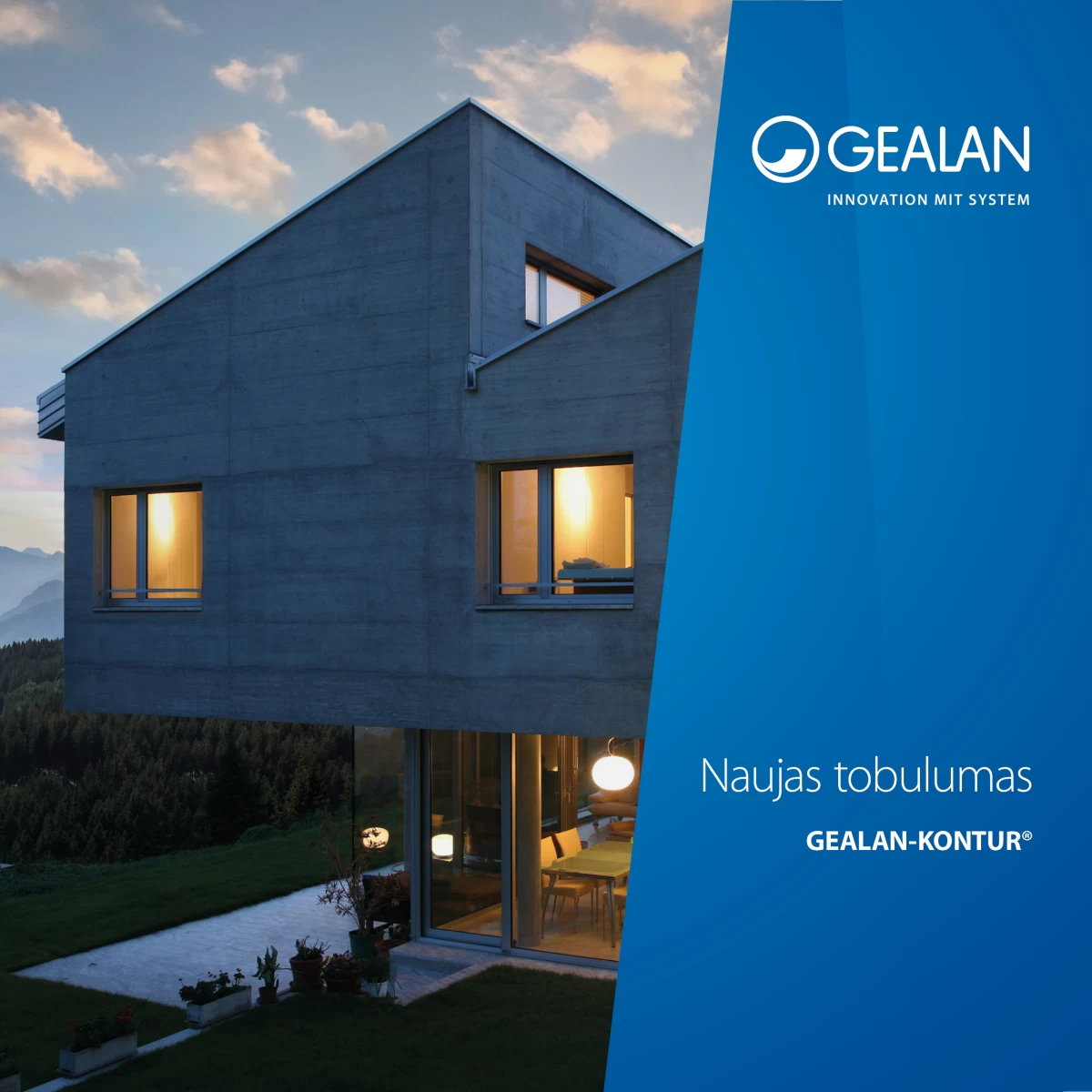 GEALAN-KONTUR® – nauja aukščiausios klasės langų sistema orientuota kaustyti aliuminiu