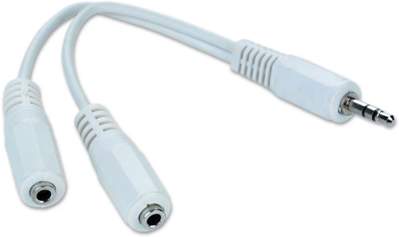 Gembird 10 Cm Jack 3,5 Mm (kištukas) - 2x Jack 3,5 Mm (lizdas) Dalytuvo Adapteris Cca-415w Gembird 10 Cm Jack 3,5 Mm (kištukas) - 2x Jack 3,5 Mm (lizdas) Dalytuvo Adapteris Cca-415w