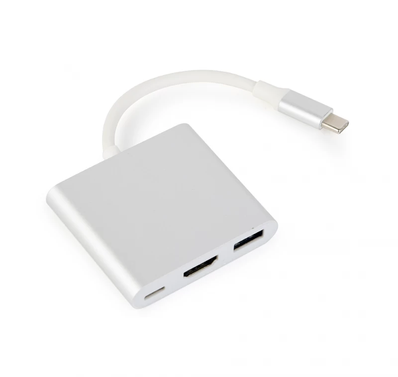 Gembird Adapteris A-cm-hdmif-02-sv C Tipo Usb - Hdmi + Usb-a + Usb-c