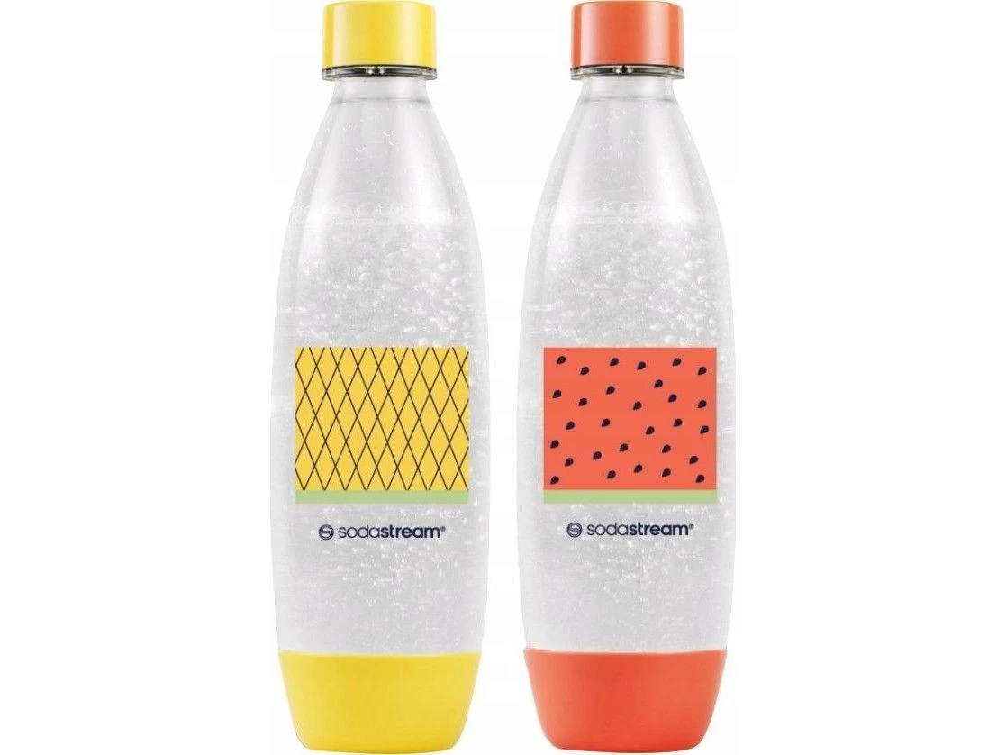 Gėrimų gazavimo aparato SodaStream vandens buteliai Fuse, 1l, 2 vnt, arbūzas/ananasas