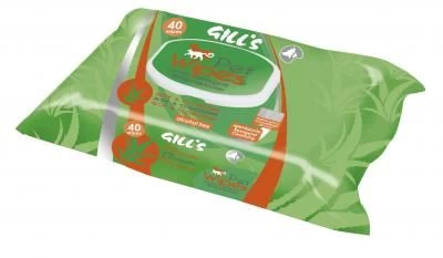 GILL&#039;S servetėlės augintiniams su chlorheksidinu ir aloe vera, 40vnt, C6052506
