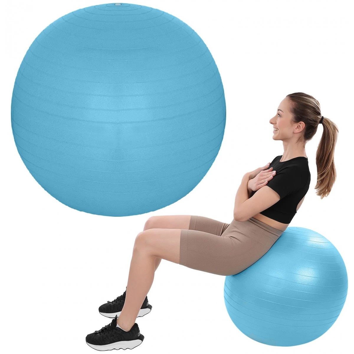 Gimnastikos Kamuolys Fitnesui 65cm Antiburst Mėlynas
