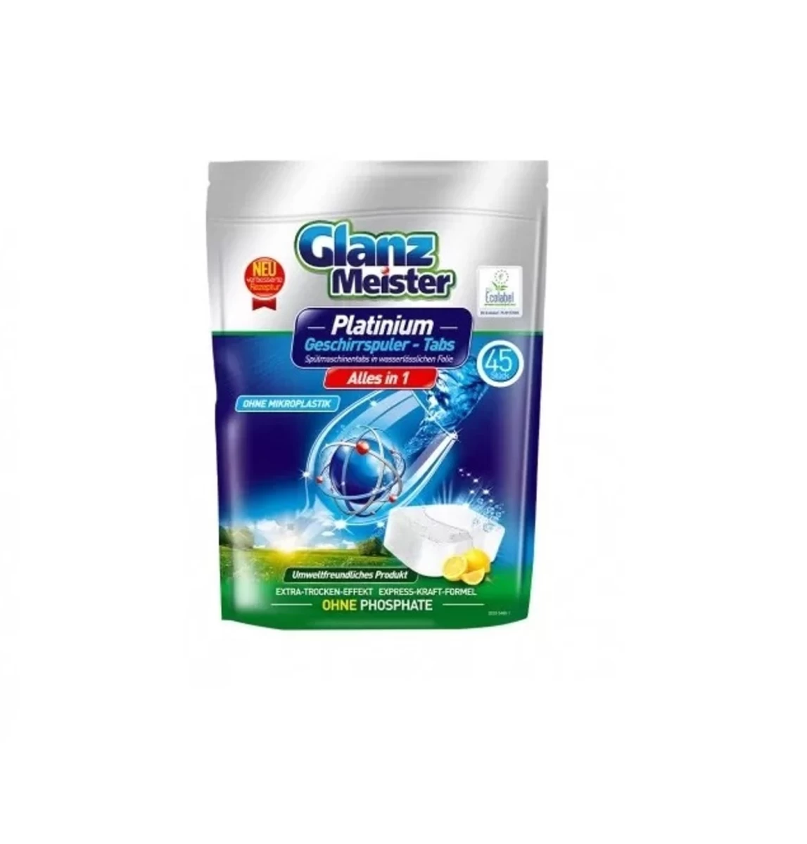 glanz Meister, platinum Indaplovių Tabletės, 45 Vnt.