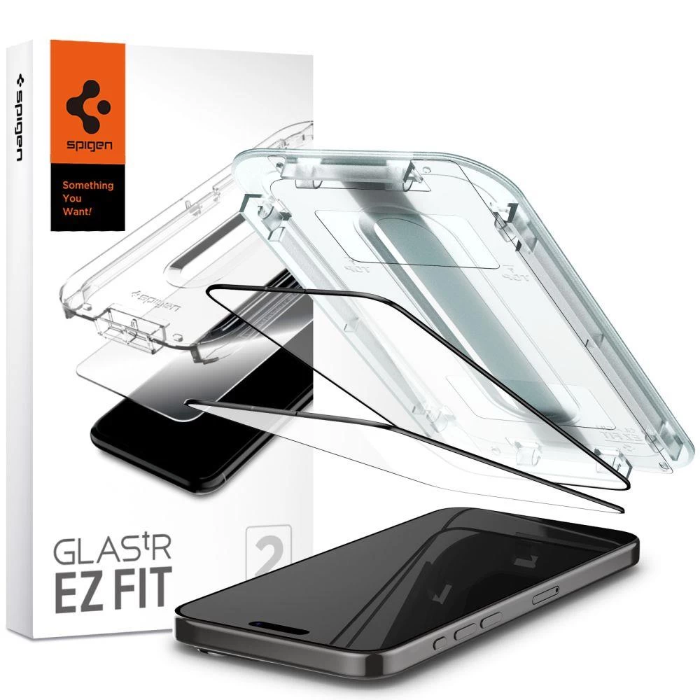 Glas.tr Ez Fit Fc Grūdintas Stiklas Iphone 15 Pro Juodas - 2 Vnt.