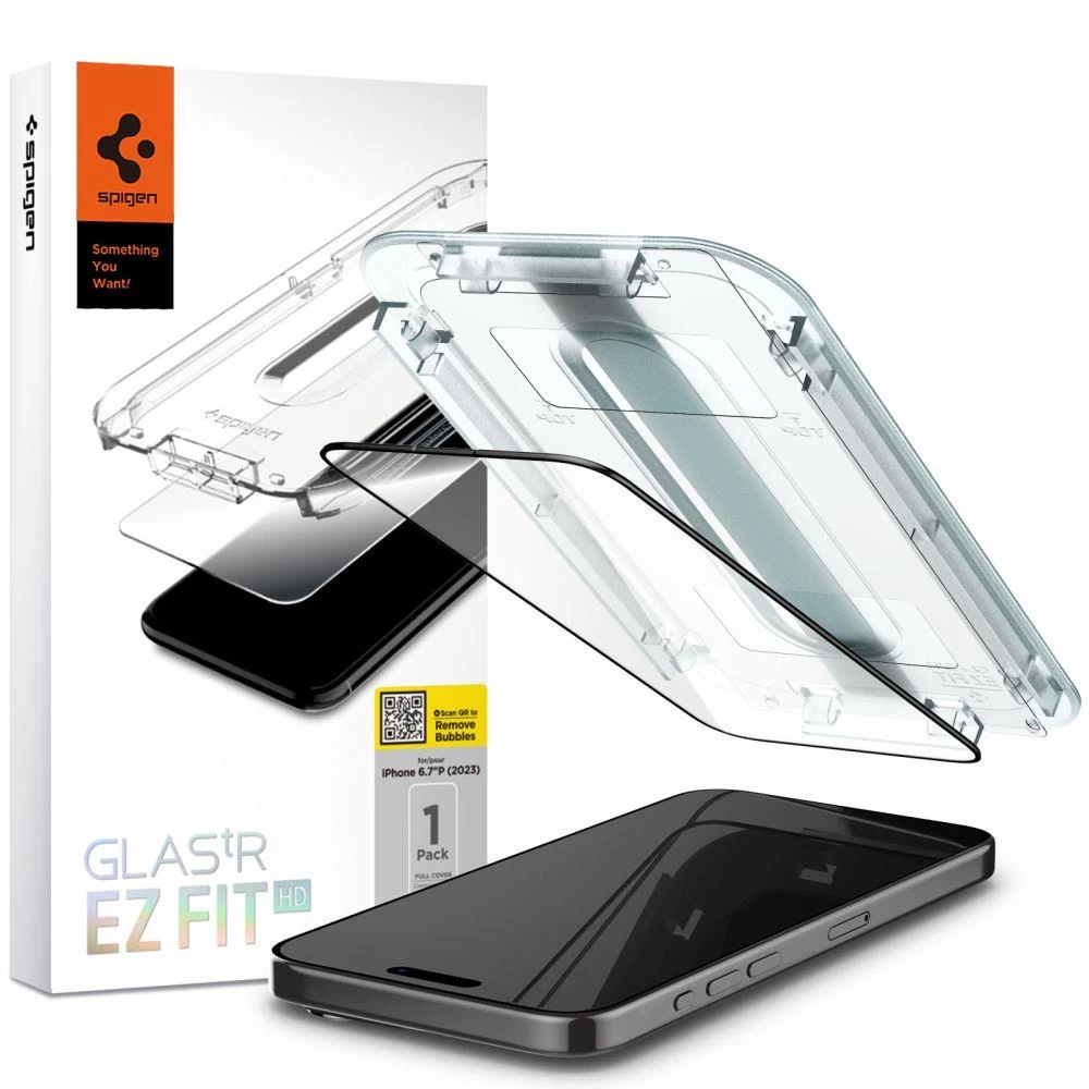 Glas.tr Ez Fit Fc Grūdintas Stiklas iphone 15 Pro Max, Juodas