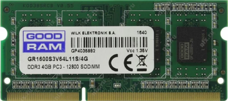 Goodram Atmintis (sodimm/ddr3/4 Gb/1600 Mhz/1,35 V/11cl)