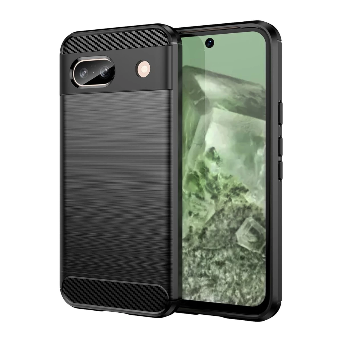 google Pixel 8a Lankstus Silikoninis Anglies Korpusas - Juodas
